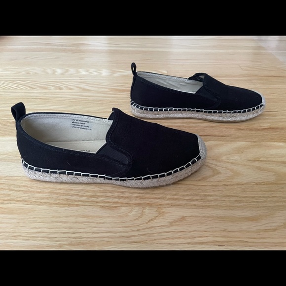 Espadrilles Rope Sole Black Canvas Shoes 7 - Picture 5 of 7